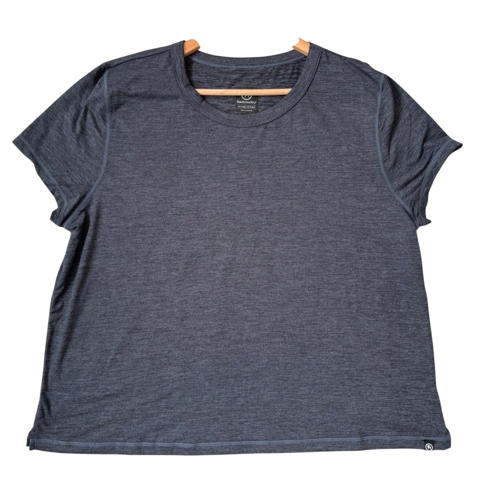 Backcountry Womens 2XL Gray Space Dye Active T-Shirt Short‎ Sleeve Hiking Top